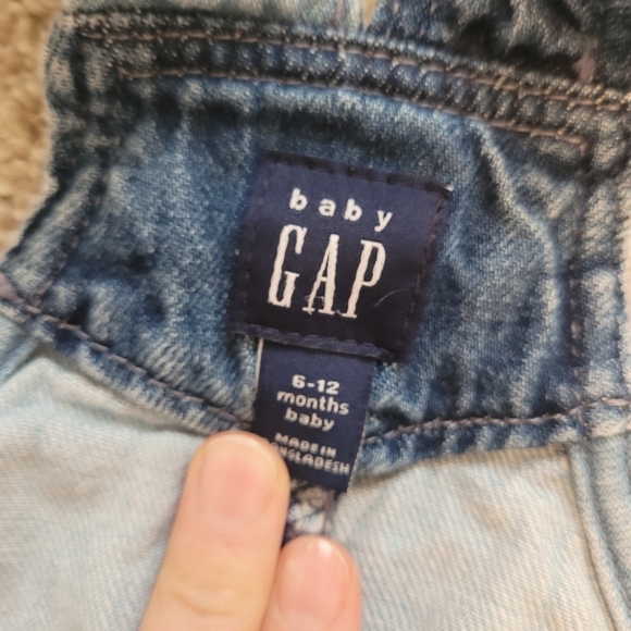 Gap Baby Denim Patch Button Front Jean Dress Size 6-12 Months - Picture 4 of 5